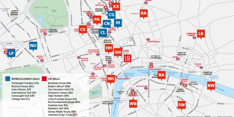 Map of LSE residences with