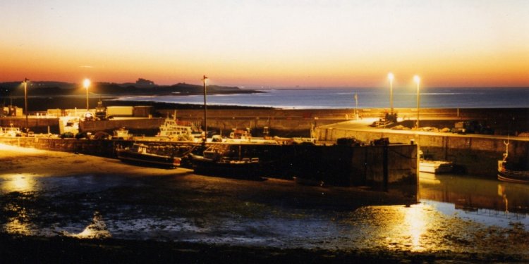 Seahouses Harbour at night