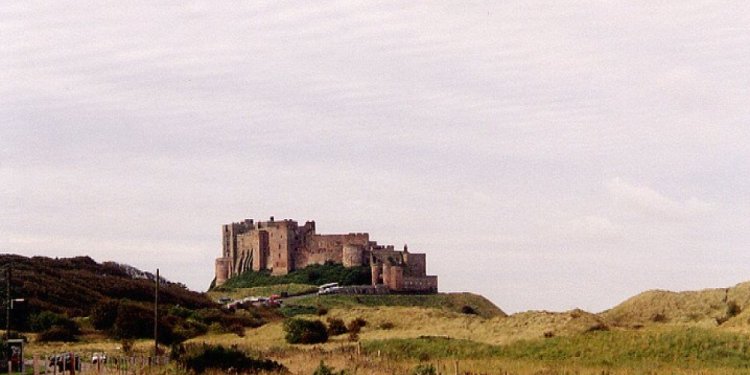 View of Bamburgh Castle from