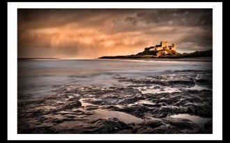 bamburgh castle northumberland north-east landscape printing image