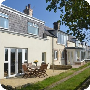 Rainbow COttage in minimal Hauxley Northumberland because of the beach