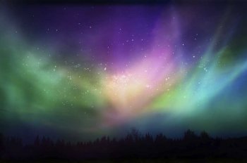 Rainbow-hued Northern Lights Rainbow-hued Northern Lights