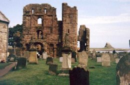 The ruins of Lindisfarne Abbey. (View bigger)