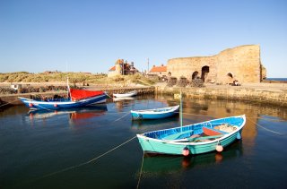 Fishing Cobles in Beadnell Harbour - picture by subject=