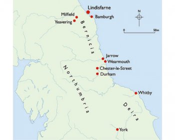 Map of north The united kingdomt, showing area of Lindisfarne; Map due to 