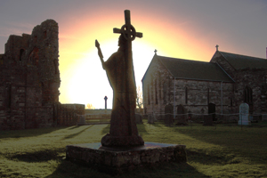 Statue of St Cuthbert from the Holy Island of Lindisfarne